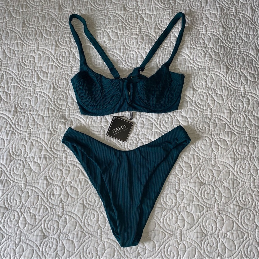ZAFUL Ribbed Bikini Swimsuit